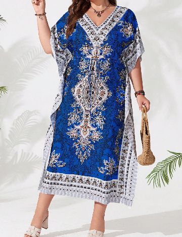 Rochie medie SHEIN CURVE, albastru