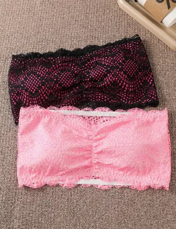 Set bustiere 2 bucati SHEIN, roz/negru