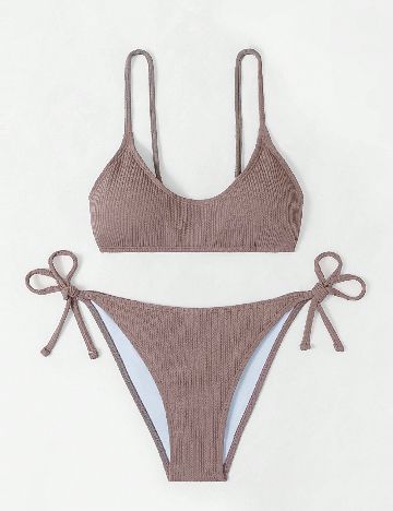 Costum de baie SHEIN, maro deschis