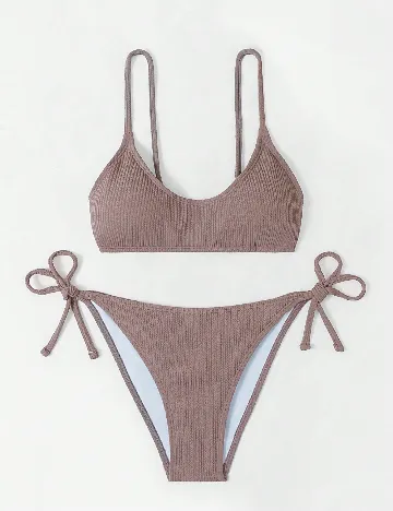 Costum de baie SHEIN, maro deschis