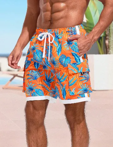 Short de baie SHEIN, portocaliu