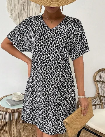 Rochie scurta SHEIN, alb/negru