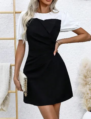 Rochie scurta SHEIN, negru/alb