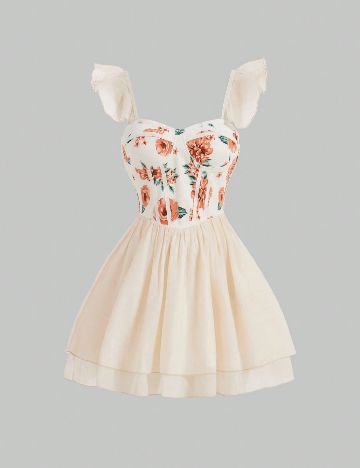 Rochie scurta SHEIN, crem