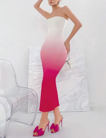 Rochie medie SHEIN, roz/alb