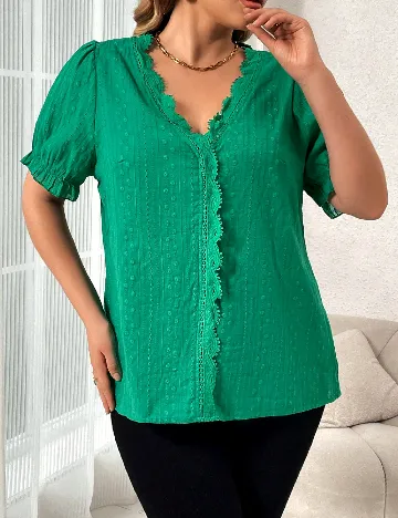 Bluza SHEIN CURVE, verde