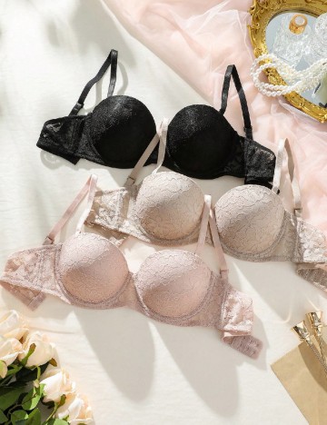 Set sutiene 3 bucati SHEIN, negru/bej