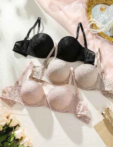 Set sutiene 3 bucati SHEIN, negru/bej