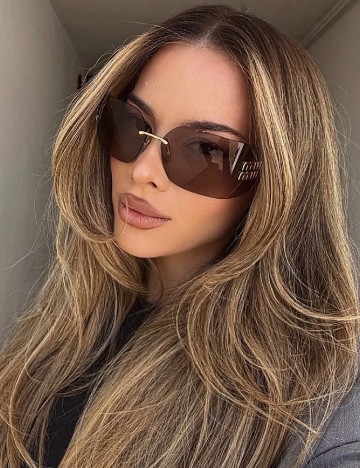 Ochelari de soare SHEIN, maro/auriu