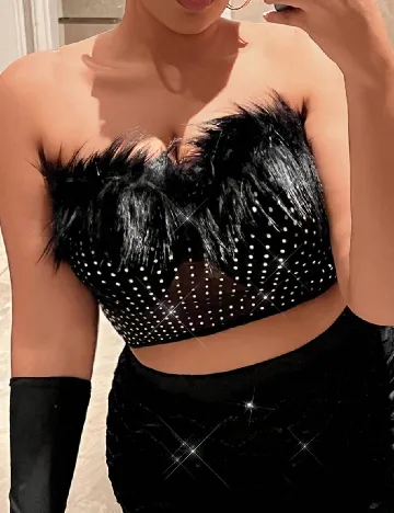 Top SHEIN CURVE, negru