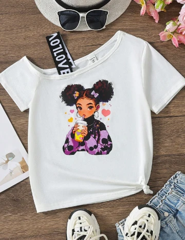 Tricou Shein Kids, alb