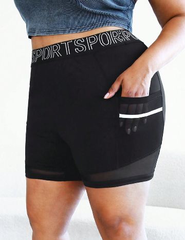 Pantaloni scurti SHEIN CURVE, negru