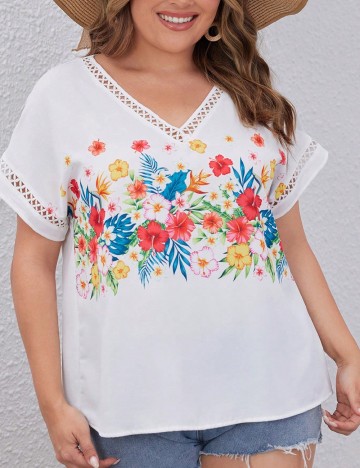 Bluza SHEIN CURVE, alb