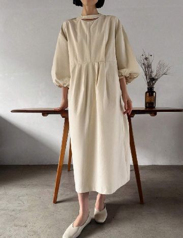 Rochie medie Friful, bej