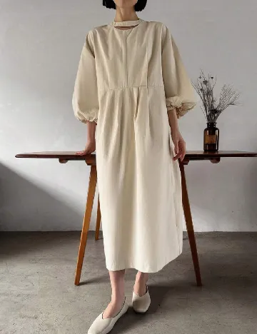 Rochie medie Friful, bej