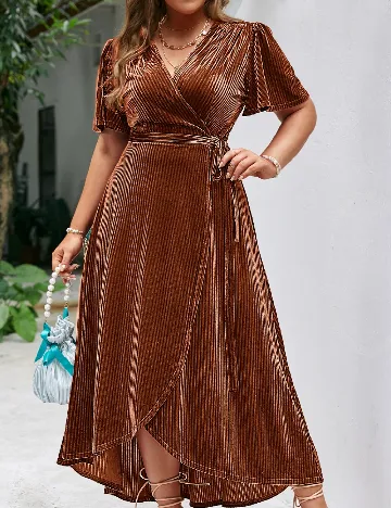 Rochie medie SHEIN CURVE, maro