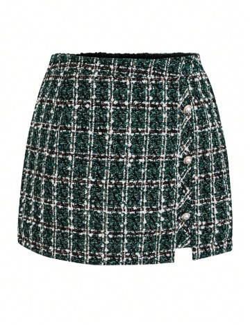 Fusta SHEIN CURVE, verde