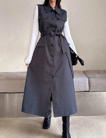 Rochie medie Dazy, gri