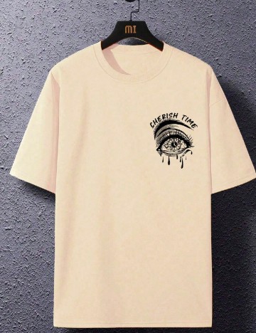 Tricou Oversize SHEIN, crem