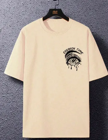 Tricou Oversize SHEIN, crem