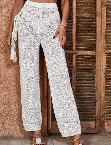 Pantaloni de plaja SHEIN, alb