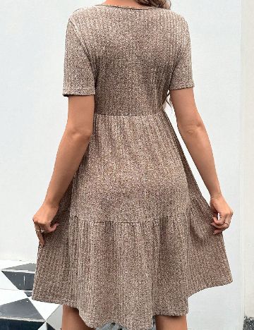 Rochie scurta SHEIN Maternity, maro