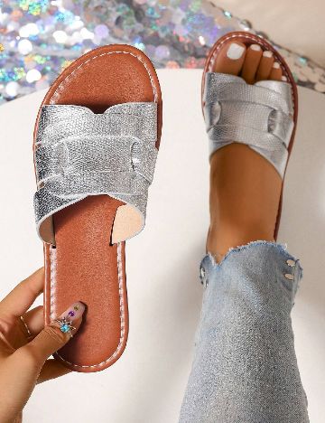 Slapi SHEIN, argintiu