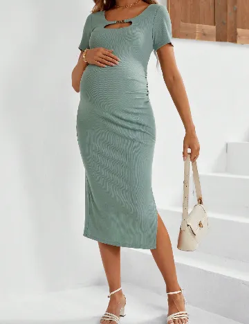 Rochie medie SHEIN Maternity, verde
