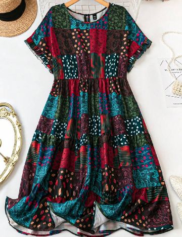 Rochie medie SHEIN CURVE, mix culori