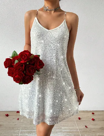 Rochie scurta SHEIN, argintiu