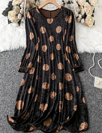 Rochie medie SHEIN CURVE, negru/maro