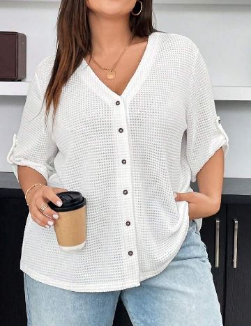 Bluza SHEIN CURVE, alb