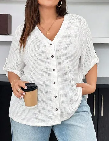 Bluza SHEIN CURVE, alb