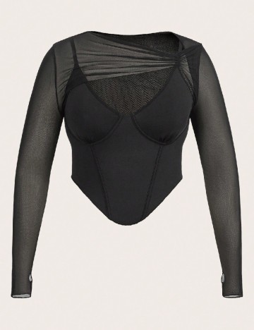 Top SHEIN CURVE, negru
