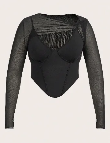 Top SHEIN CURVE, negru