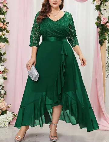Rochie medie SHEIN CURVE, verde inchis
