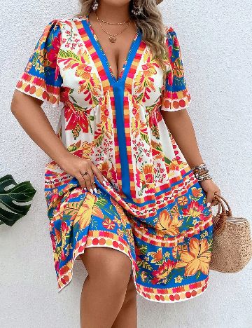 Rochie scurta SHEIN CURVE, mix culori