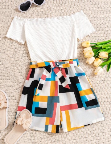 Salopeta Shein Kids, mix culori