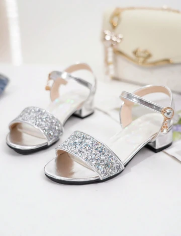 Sandale Shein Kids, argintiu