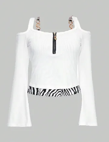 Bluza Romwe, alb/negru