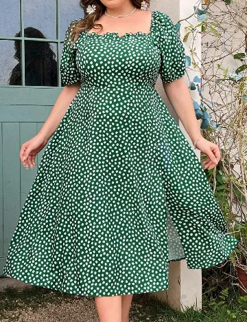 Rochie medie SHEIN CURVE, verde