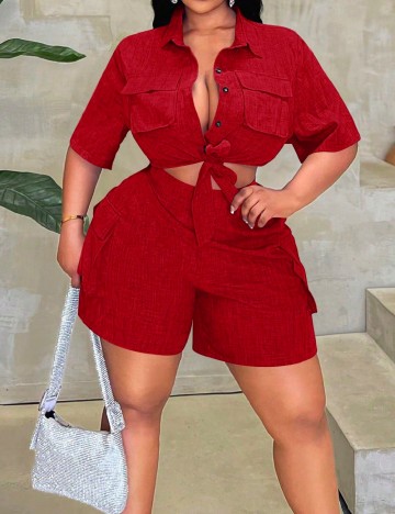 Compleu SHEIN CURVE, rosu