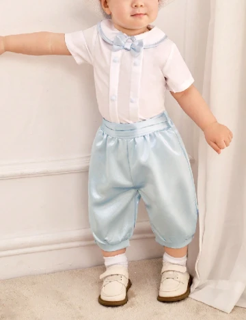 Compleu Shein Kids, alb/albastru