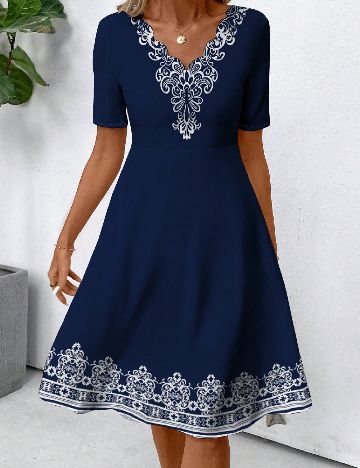 Rochie medie SHEIN, bleumarin
