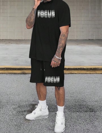 Compleu SHEIN Plus Size Men, negru