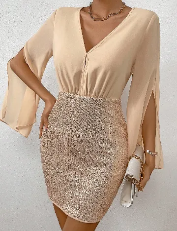 Rochie scurta SHEIN, crem