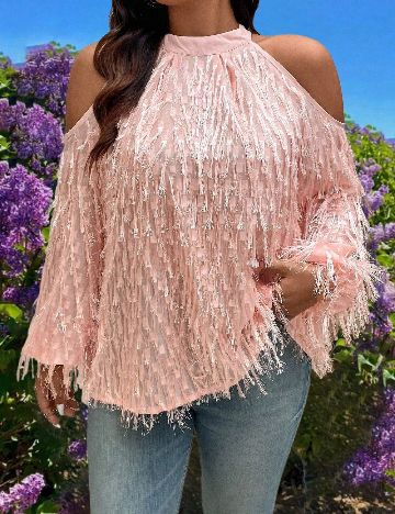 Bluza SHEIN CURVE, piersica