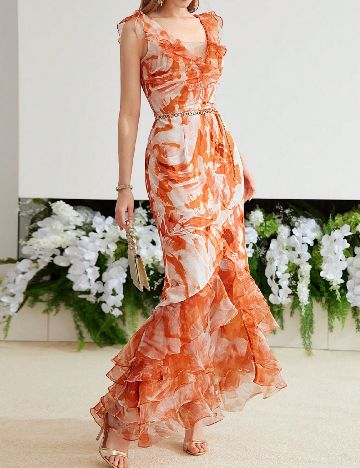 Rochie lunga MOTF, portocaliu