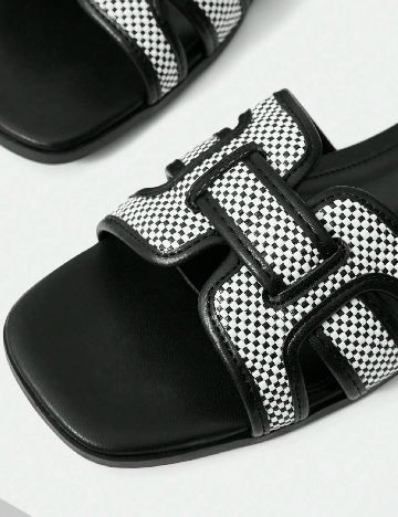 Slapi MOTF, alb/negru