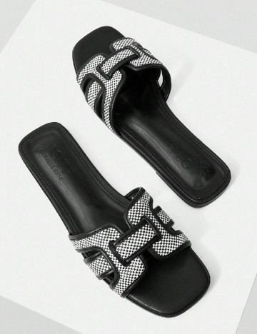 Slapi MOTF, alb/negru